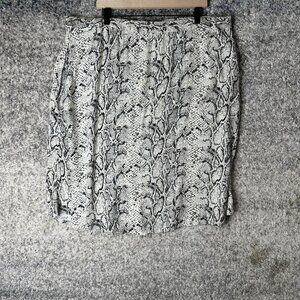 Reformation Skirt Womens 18 Black White Snake Print Midi Side Zip Made in‎ USA